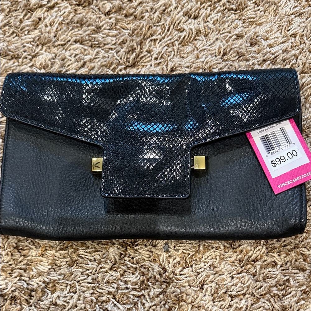 Vince Camuto Black and Gold Clutch